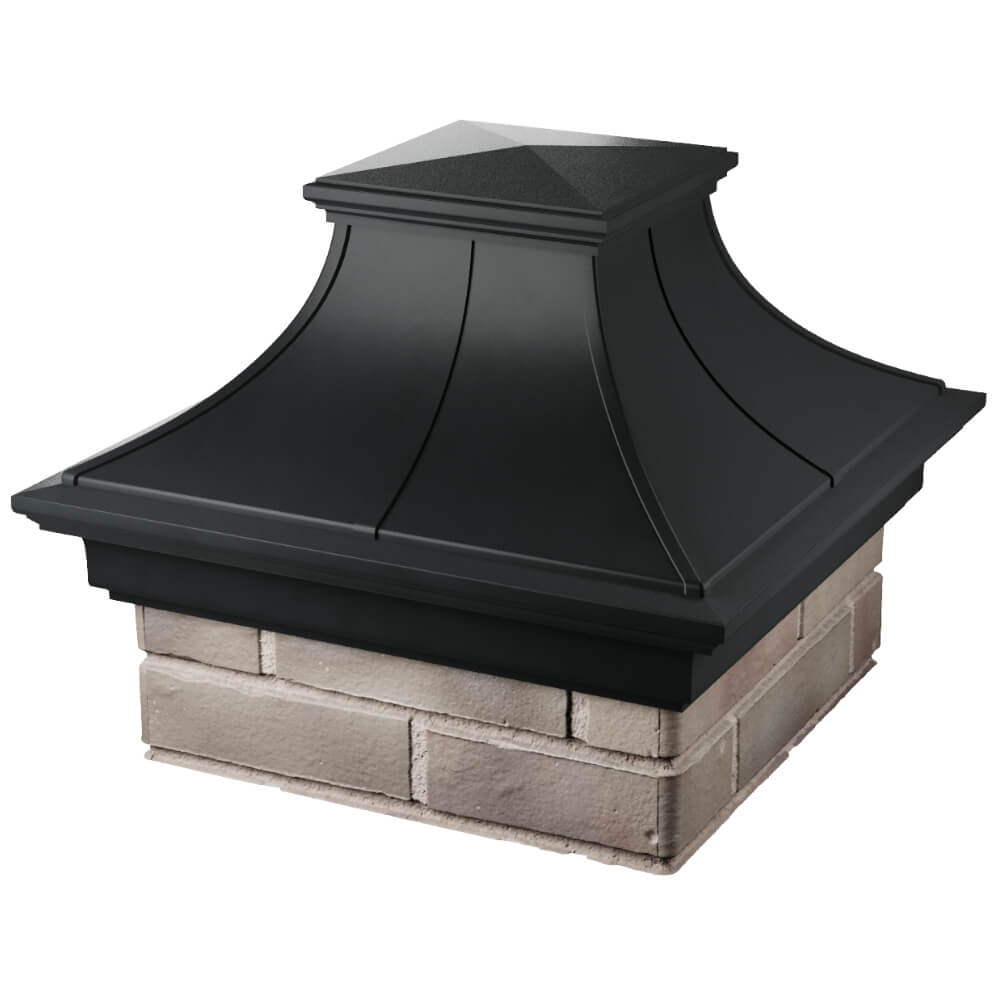 Колпак Zking Монблан Премиум Черный на столб 1.5х1.5 кирпича (385х385мм) в Солнечногорске фото