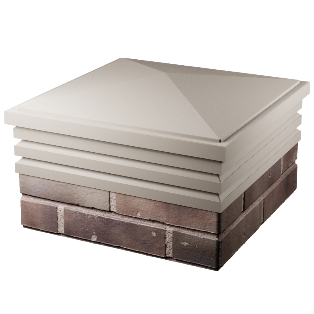 Колпак Zking Бона ХайТек Бежевый на столб 2х2 кирпича (513х513мм) в Солнечногорске фото