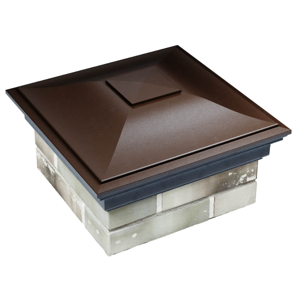 Колпак Zking Монблан Коричневый на столб 1.5х1.5 кирпича (385х385мм) в Солнечногорске фото