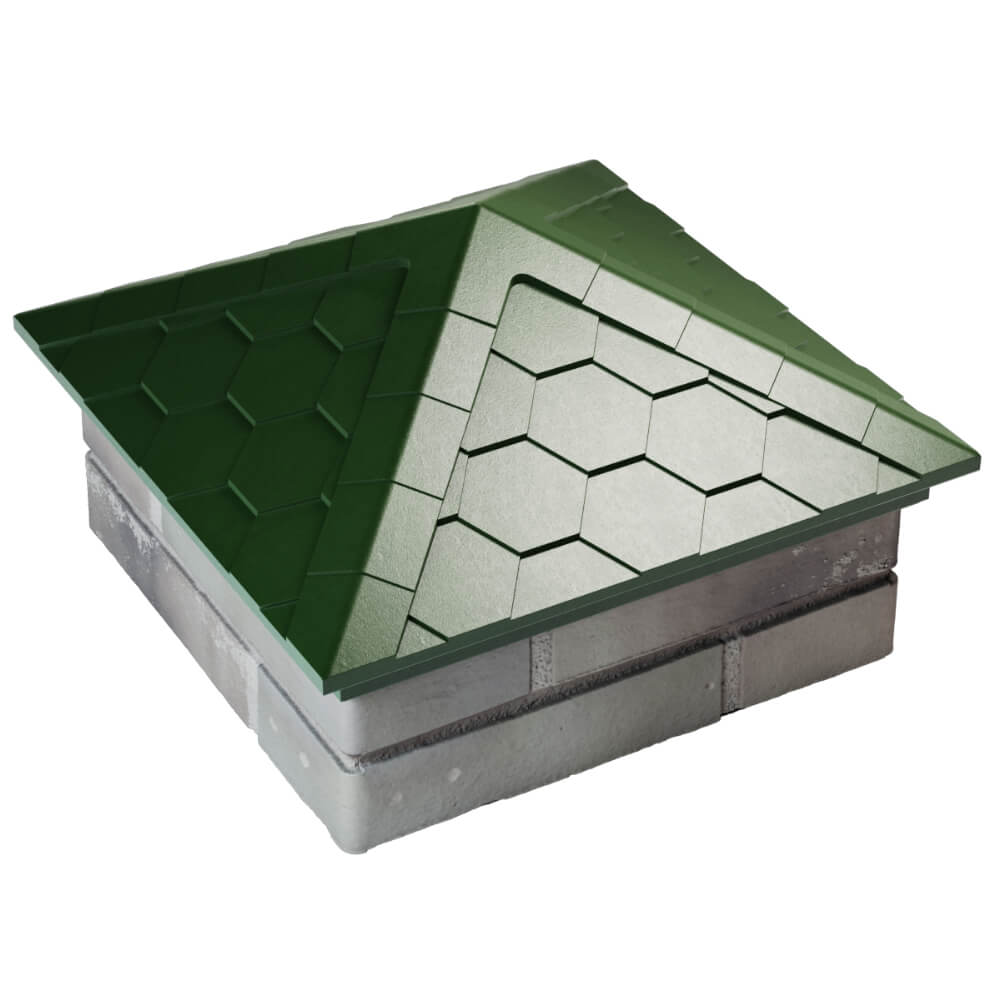 Колпак Zking Эверест Зеленый на столб 1.5х1.5 кирпича (390х390мм) в Солнечногорске фото