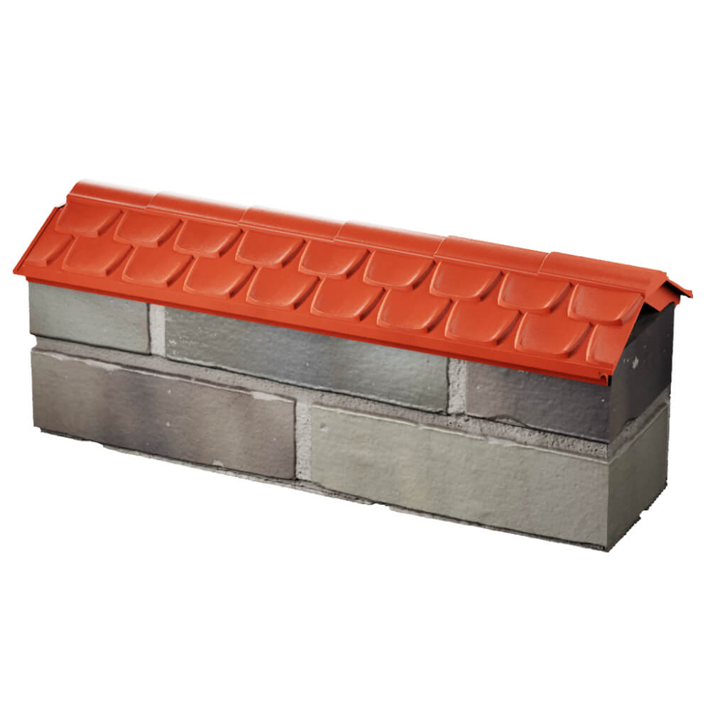 Парапет Zking Эльбрус Красный с посадкой на 0.5 кирпича (130мм) в Солнечногорске фото