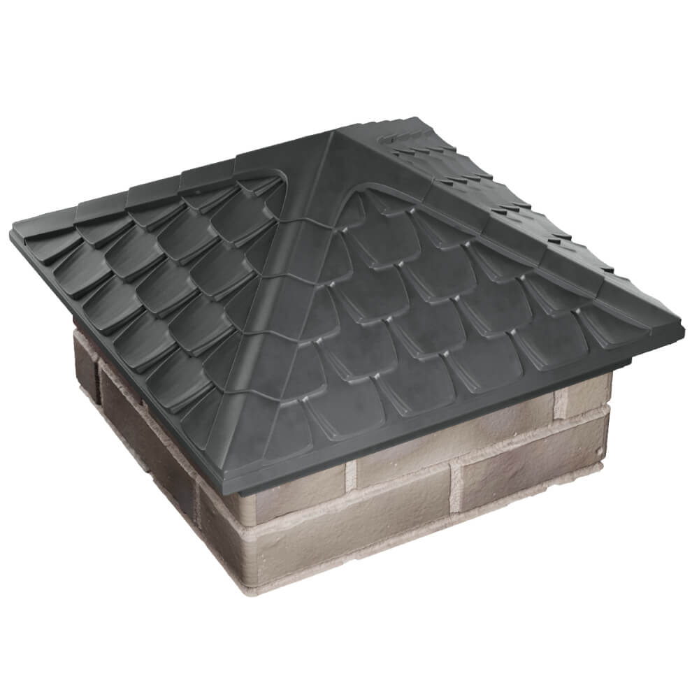 Колпак Zking Эльбрус Серый на столб 1.5х1.5 кирпича (385х385мм) в Солнечногорске фото