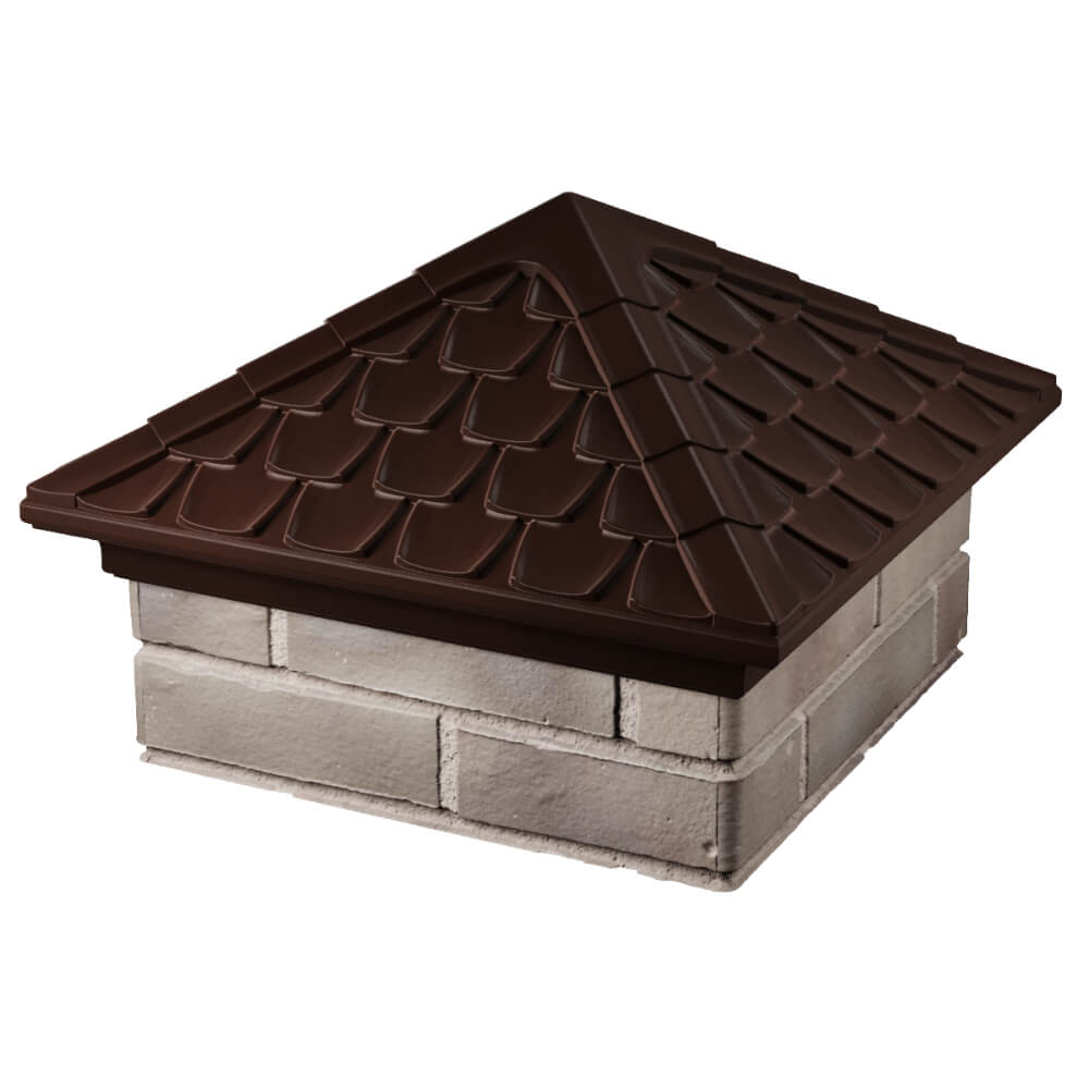 Колпак Zking Эльбрус Коричневый на столб 1.5х1.5 кирпича (385х385мм) в Солнечногорске фото