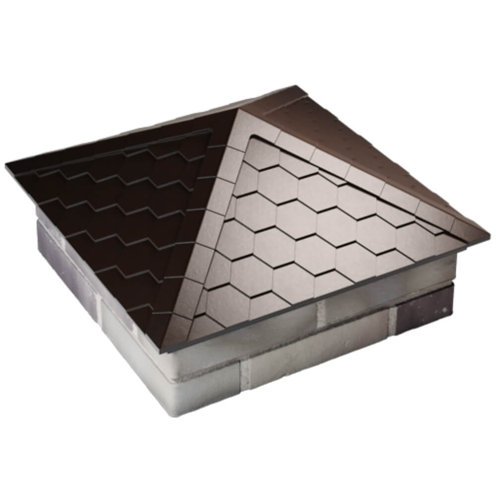 Колпак Zking Эверест Коричневый на столб 2х2 кирпича (535х535мм) Солнечногорск фото