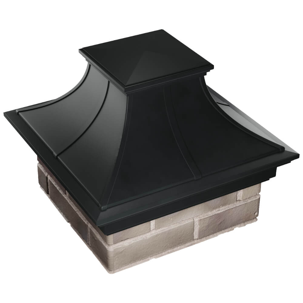 Колпак Zking Монблан Премиум Черный на столб 1.5х1.5 кирпича (385х385мм) в Солнечногорске фото