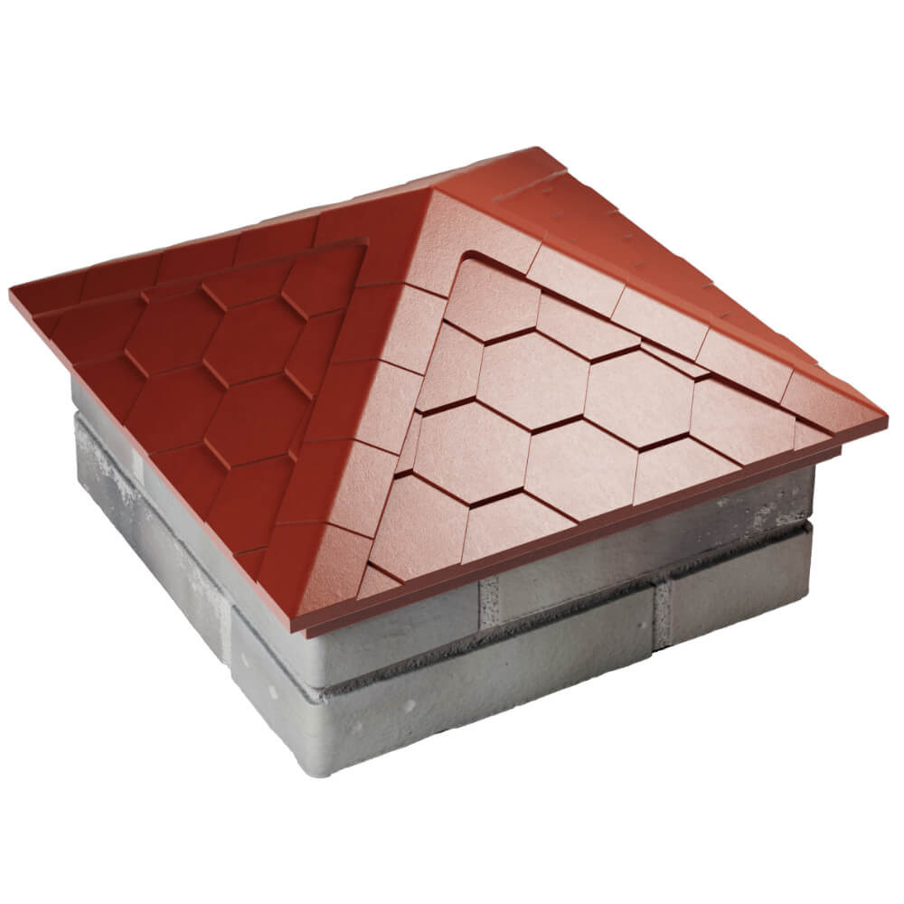 Колпак Zking Эверест Красный на столб 1.5х1.5 кирпича (390х390мм) в Солнечногорске фото