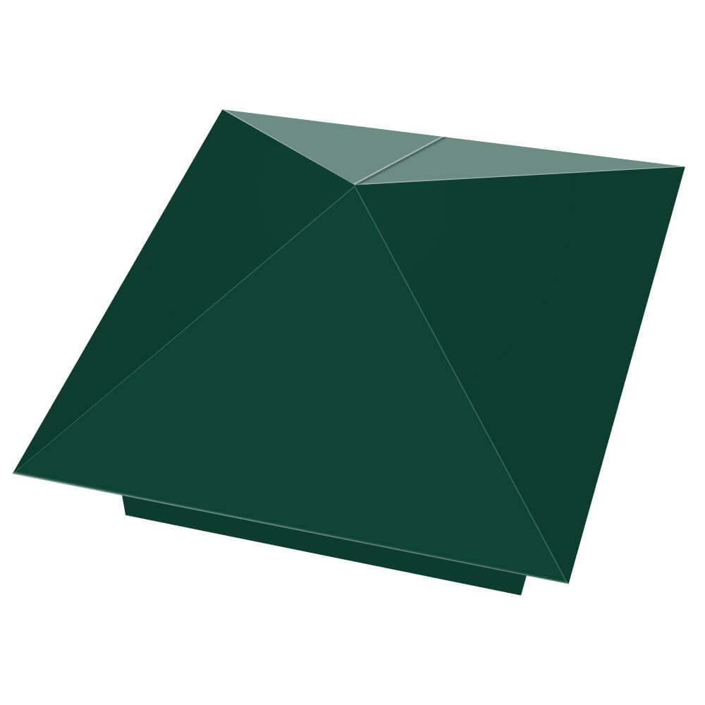 Колпак металлический 390х390мм RAL6005 Зеленый Мох заборный Солнечногорск фото