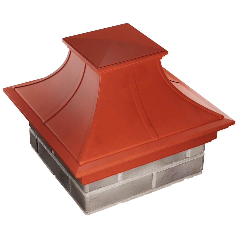 Колпак Zking Монблан Премиум Красный на столб 1.5х1.5 кирпича (385х385мм) в Солнечногорске фото