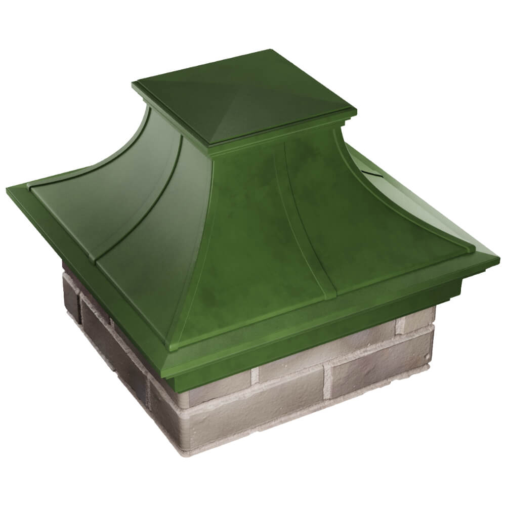 Колпак Zking Монблан Премиум Зеленый на столб 1.5х1.5 кирпича (385х385мм) в Солнечногорске фото