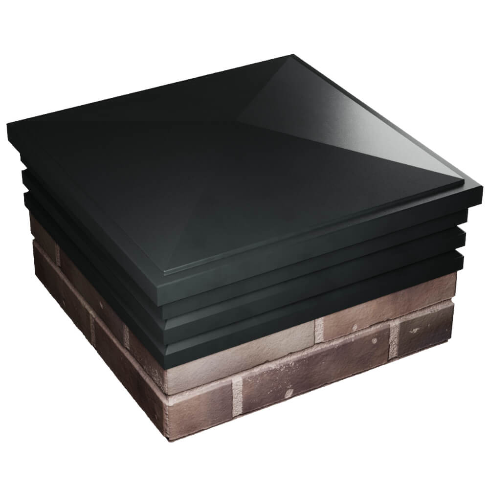 Колпак Zking Бона ХайТек Черный на столб 2х2 кирпича (513х513мм) в Солнечногорске фото