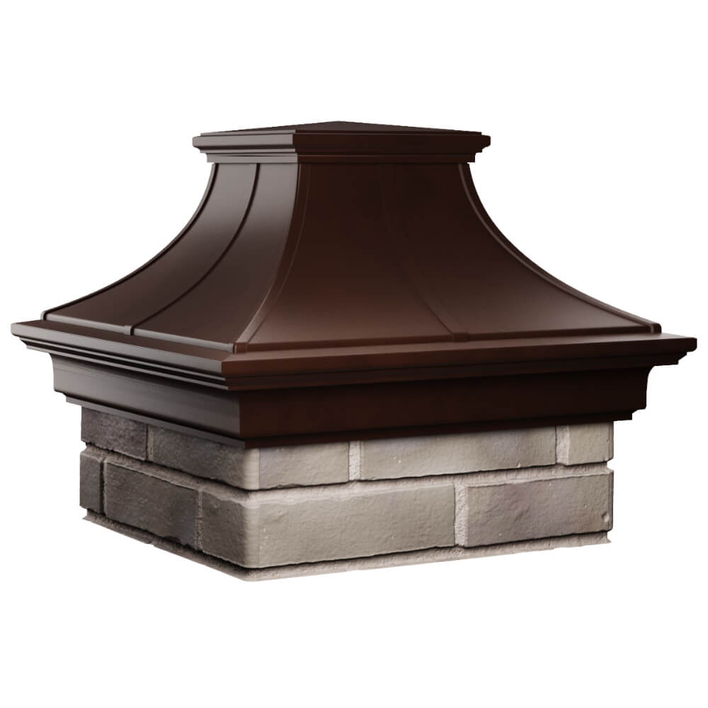 Колпак Zking Монблан Премиум Коричневый на столб 1.5х1.5 кирпича (385х385мм) в Солнечногорске фото