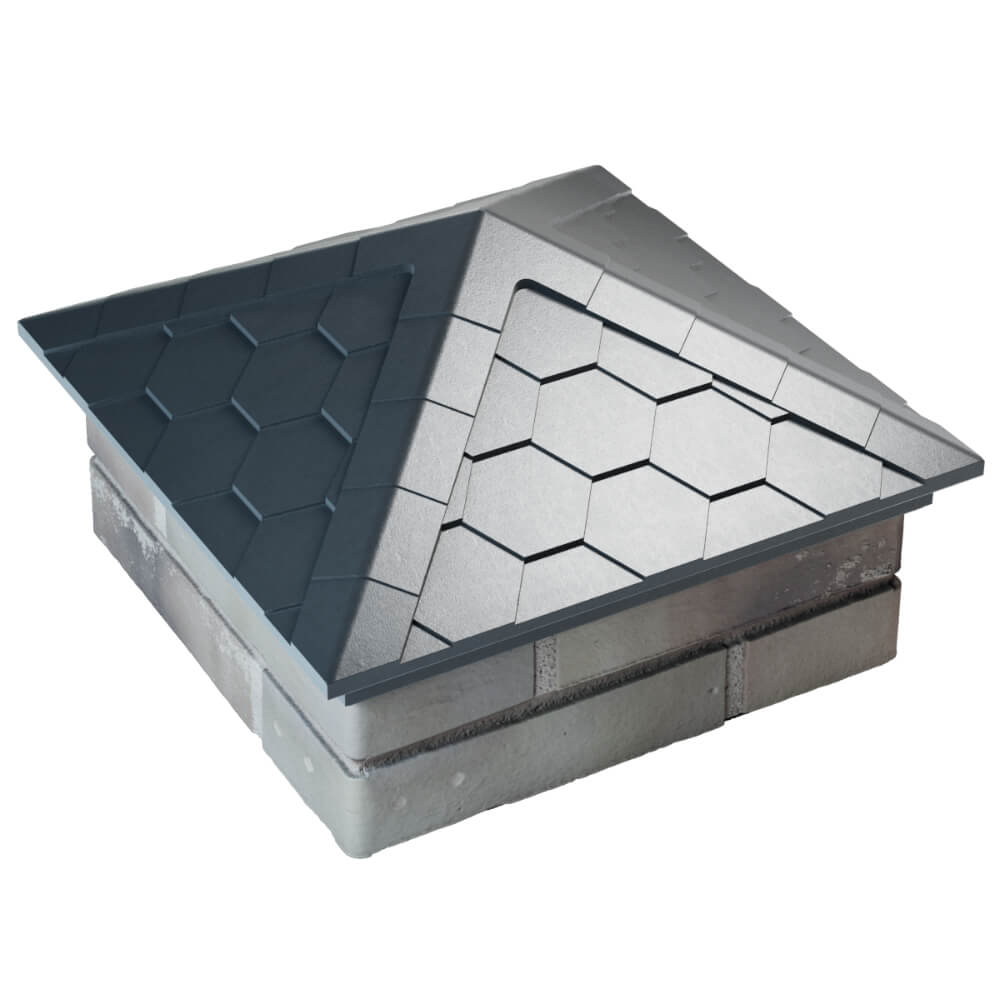 Колпак Zking Эверест Серый на столб 1.5х1.5 кирпича (390х390мм) в Солнечногорске фото