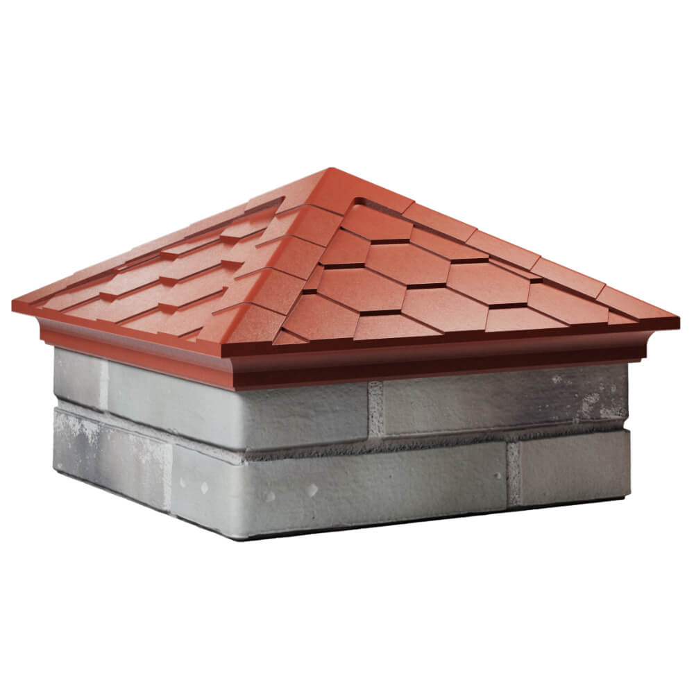 Колпак Zking Эверест Красный на столб 1.5х1.5 кирпича (390х390мм) в Солнечногорске фото