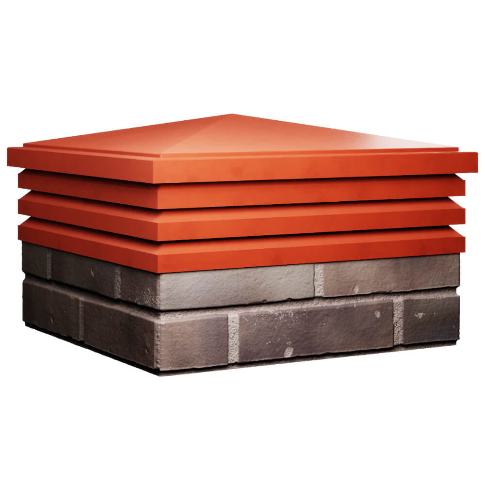 Колпак Zking Бона ХайТек Красный на столб 2х2 кирпича (513х513мм) в Солнечногорске фото