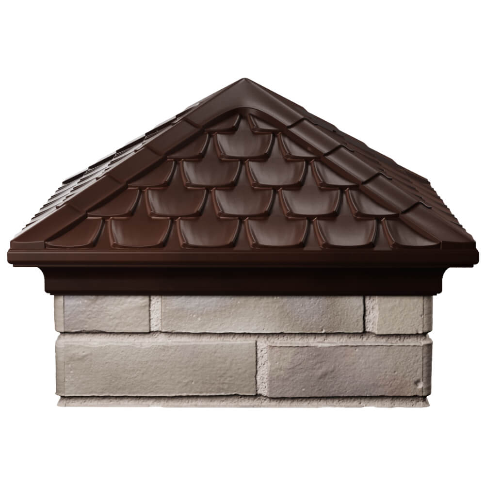 Колпак Zking Эльбрус Коричневый на столб 1.5х1.5 кирпича (385х385мм) Солнечногорск фото