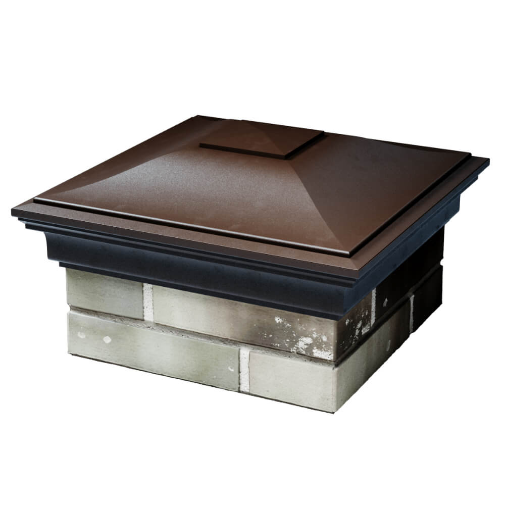 Колпак Zking Монблан Коричневый на столб 1.5х1.5 кирпича (385х385мм) в Солнечногорске фото