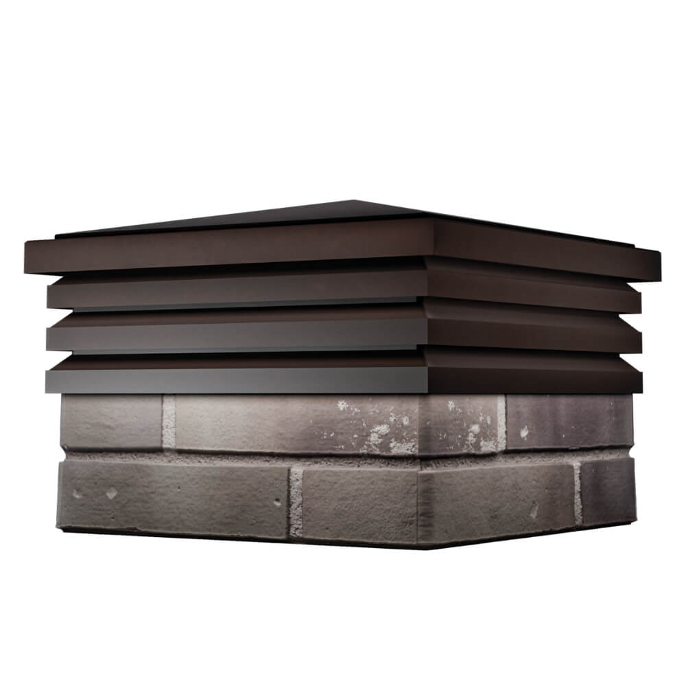 Колпак Zking Бона ХайТек Коричневый на столб 1.5х1.5 кирпича (385х385мм) в Солнечногорске фото