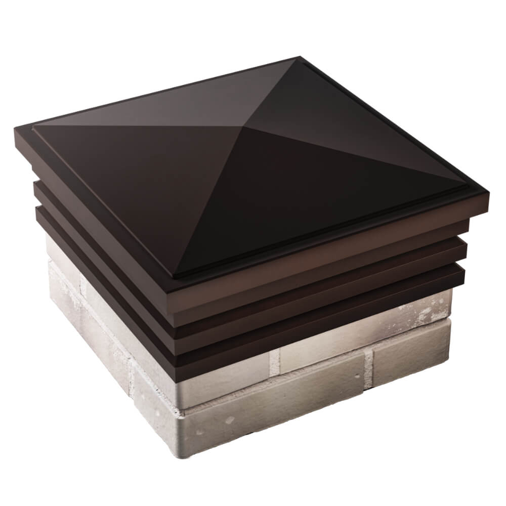 Колпак Zking Бона ХайТек Коричневый на столб 1.5х1.5 кирпича (385х385мм) в Солнечногорске фото