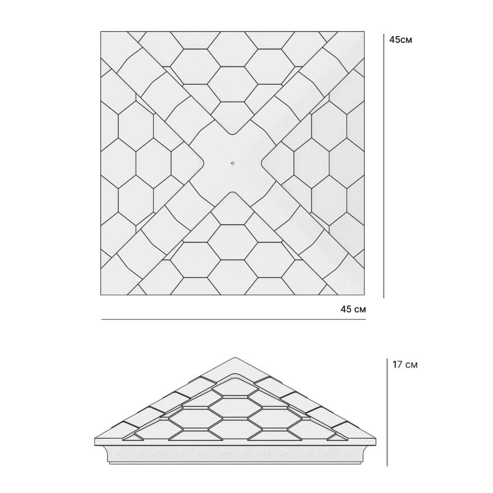 Колпак Zking Эверест Серый на столб 1.5х1.5 кирпича (390х390мм) в Солнечногорске фото