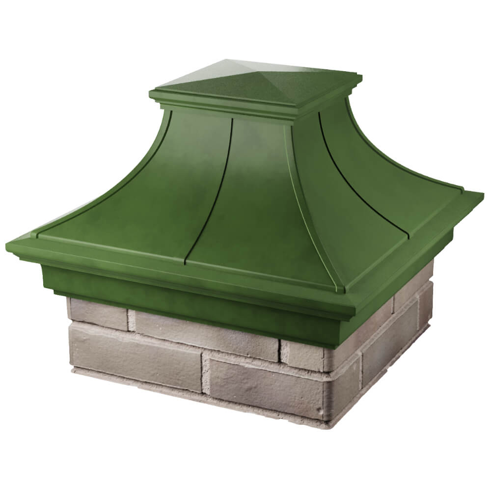 Колпак Zking Монблан Премиум Зеленый на столб 1.5х1.5 кирпича (385х385мм) в Солнечногорске фото
