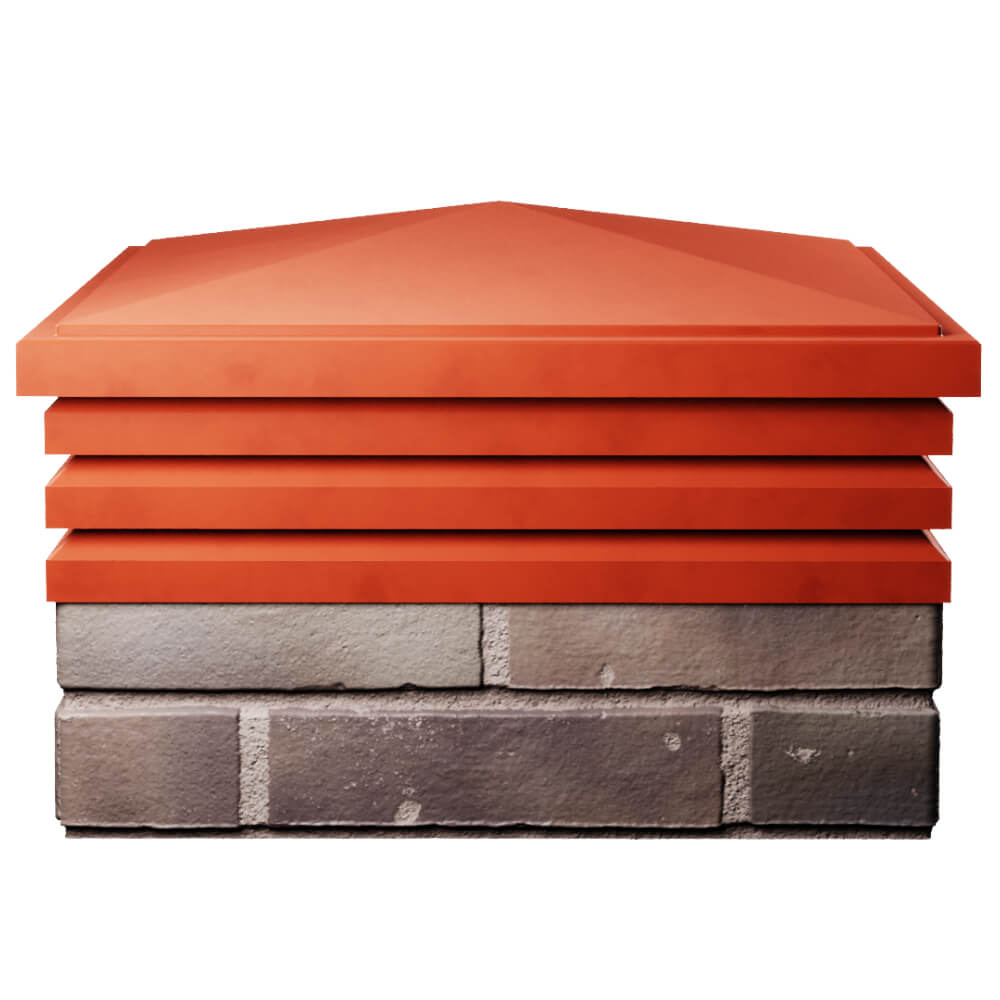 Колпак Zking Бона ХайТек Красный на столб 2х2 кирпича (513х513мм) Солнечногорск фото