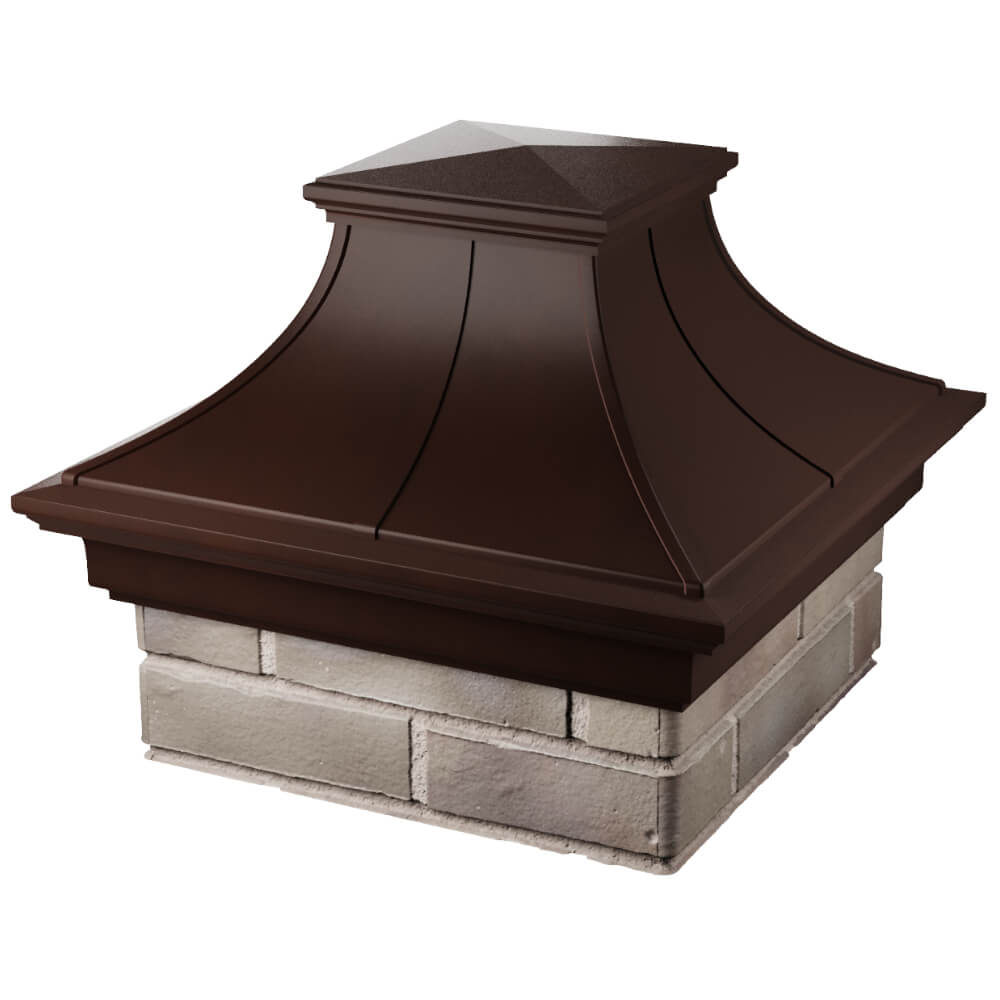 Колпак Zking Монблан Премиум Коричневый на столб 1.5х1.5 кирпича (385х385мм) в Солнечногорске фото