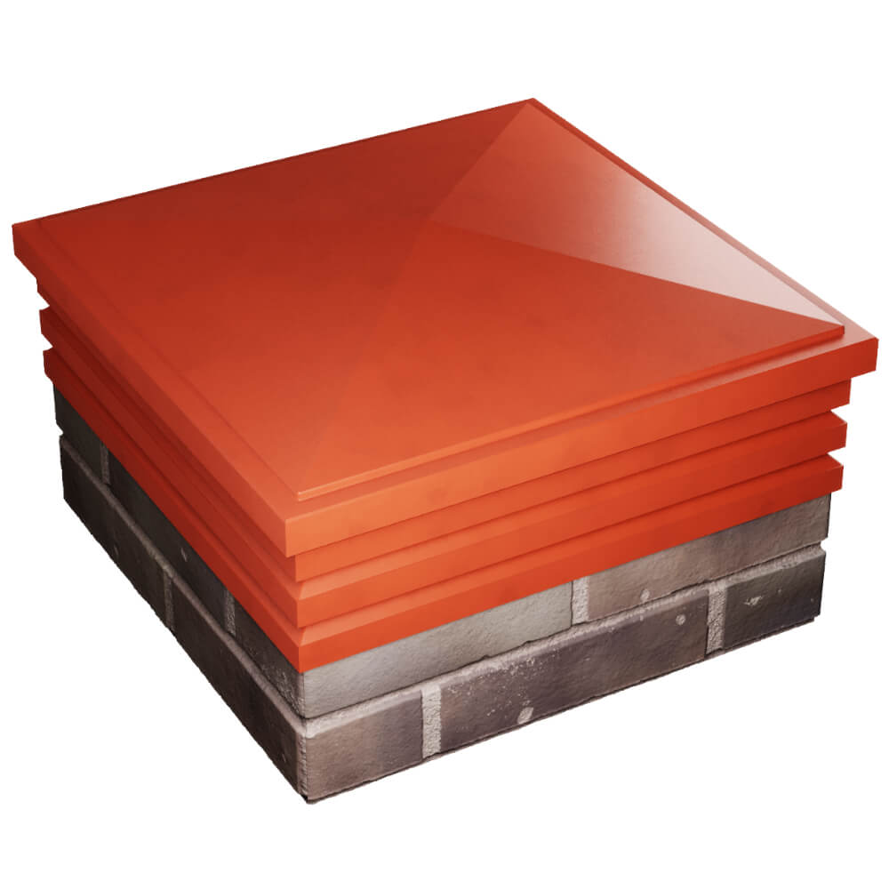 Колпак Zking Бона ХайТек Красный на столб 2х2 кирпича (513х513мм) в Солнечногорске фото