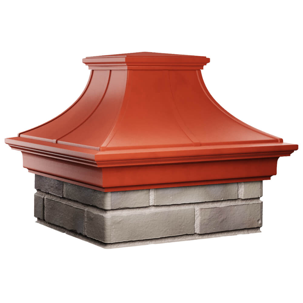 Колпак Zking Монблан Премиум Красный на столб 1.5х1.5 кирпича (385х385мм) в Солнечногорске фото