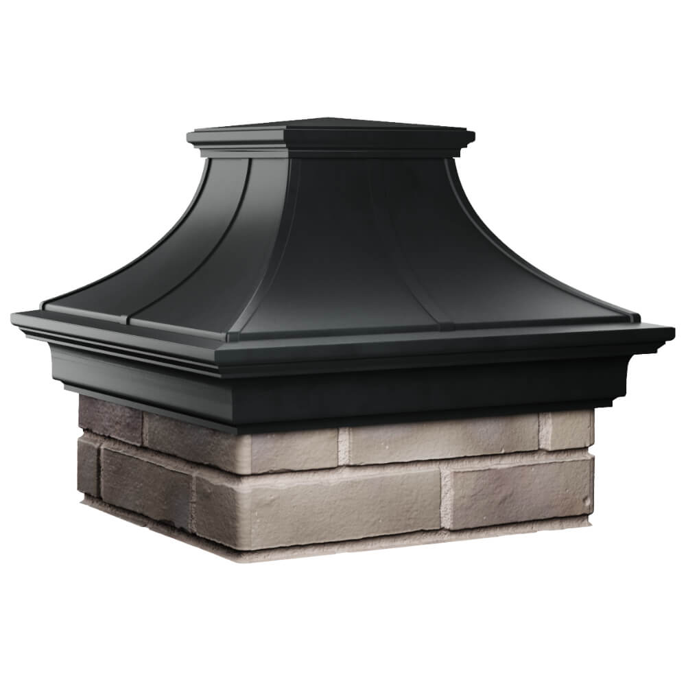 Колпак Zking Монблан Премиум Черный на столб 1.5х1.5 кирпича (385х385мм) в Солнечногорске фото