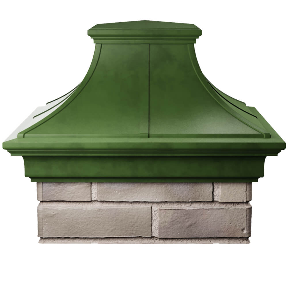 Колпак Zking Монблан Премиум Зеленый на столб 1.5х1.5 кирпича (385х385мм) Солнечногорск фото