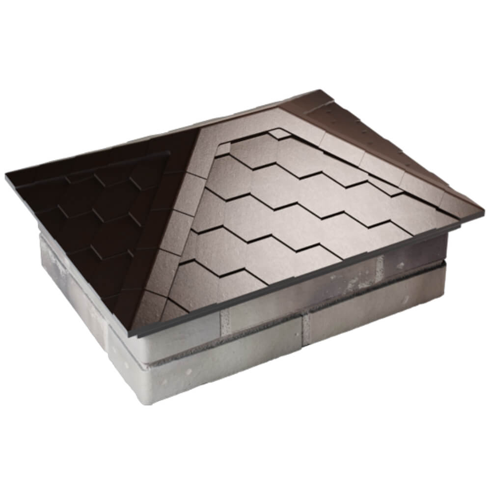 Колпак Zking Эверест Коричневый на столб 2х1.5 кирпича (520х390мм) Солнечногорск фото