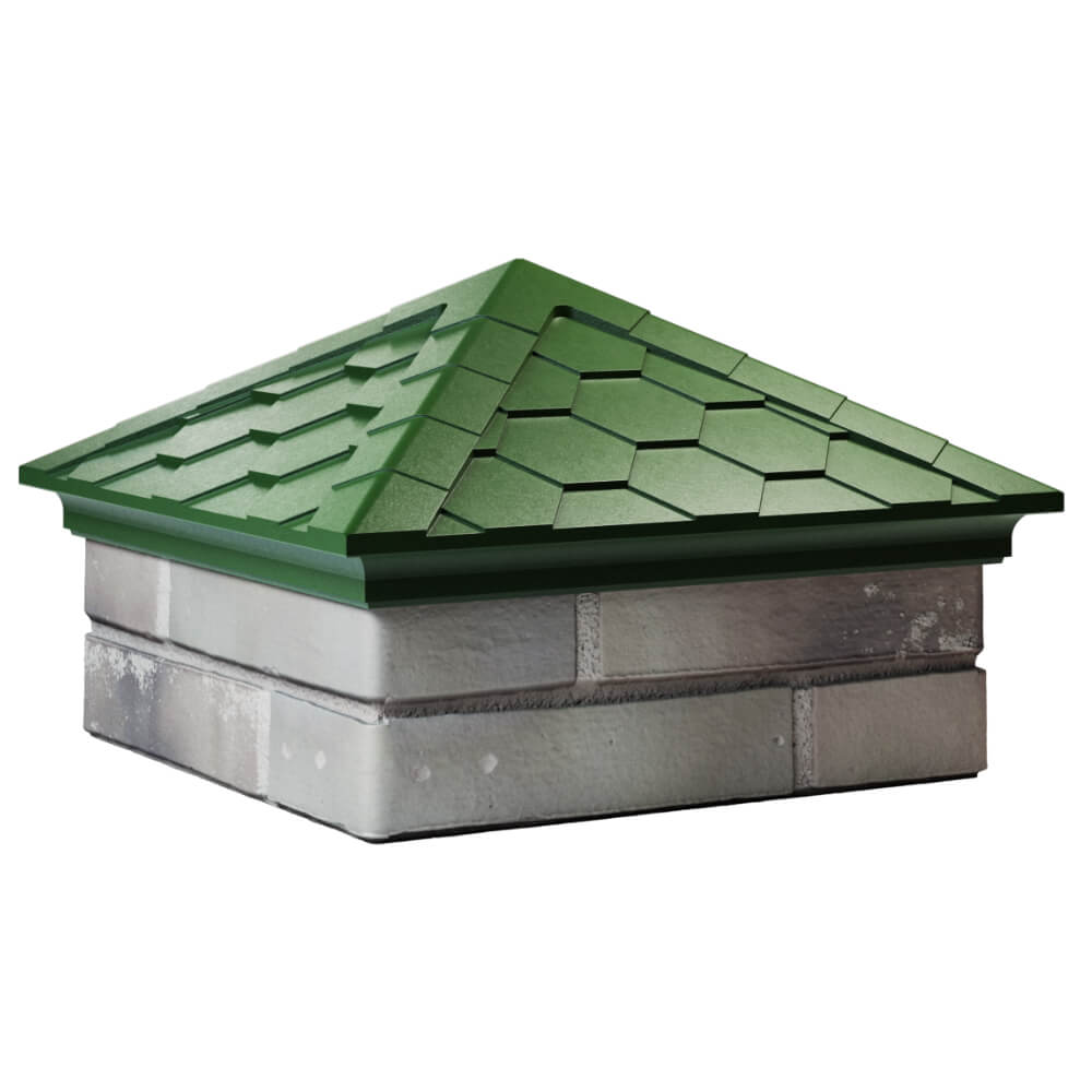 Колпак Zking Эверест Зеленый на столб 1.5х1.5 кирпича (390х390мм) в Солнечногорске фото