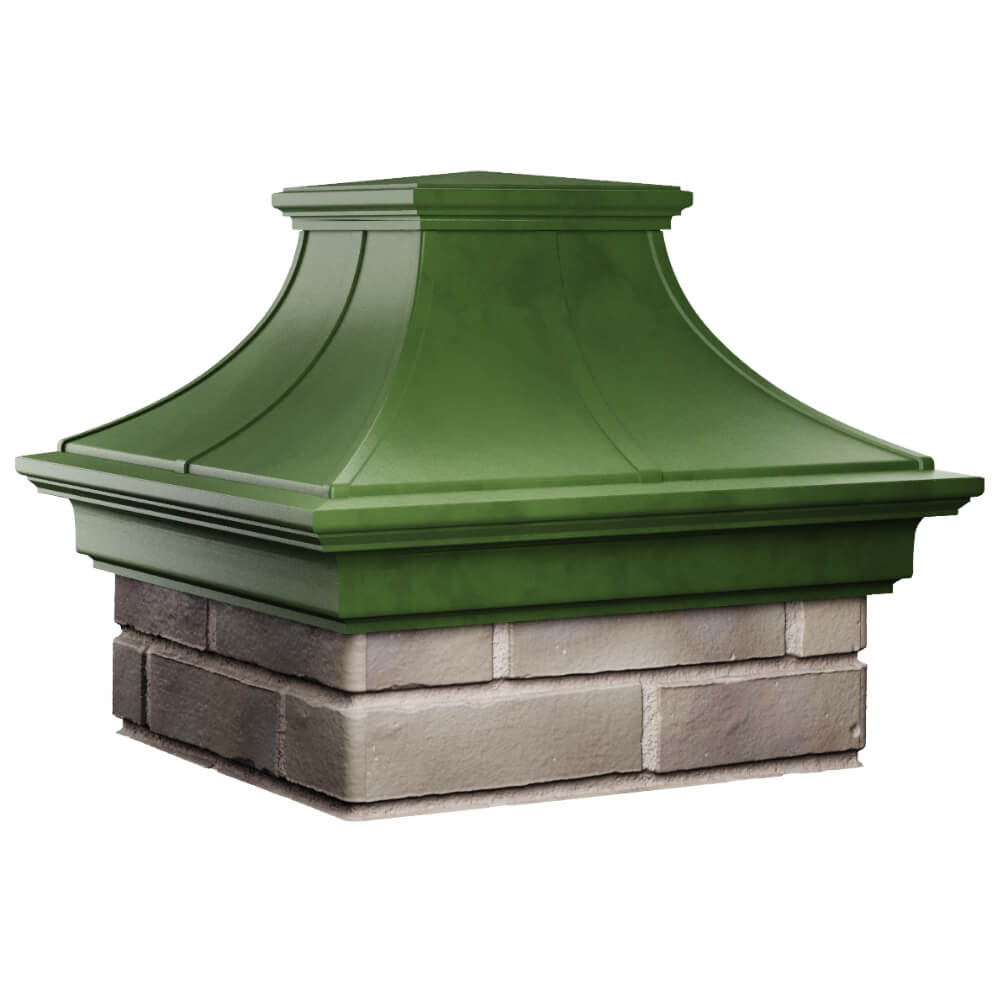Колпак Zking Монблан Премиум Зеленый на столб 1.5х1.5 кирпича (385х385мм) в Солнечногорске фото