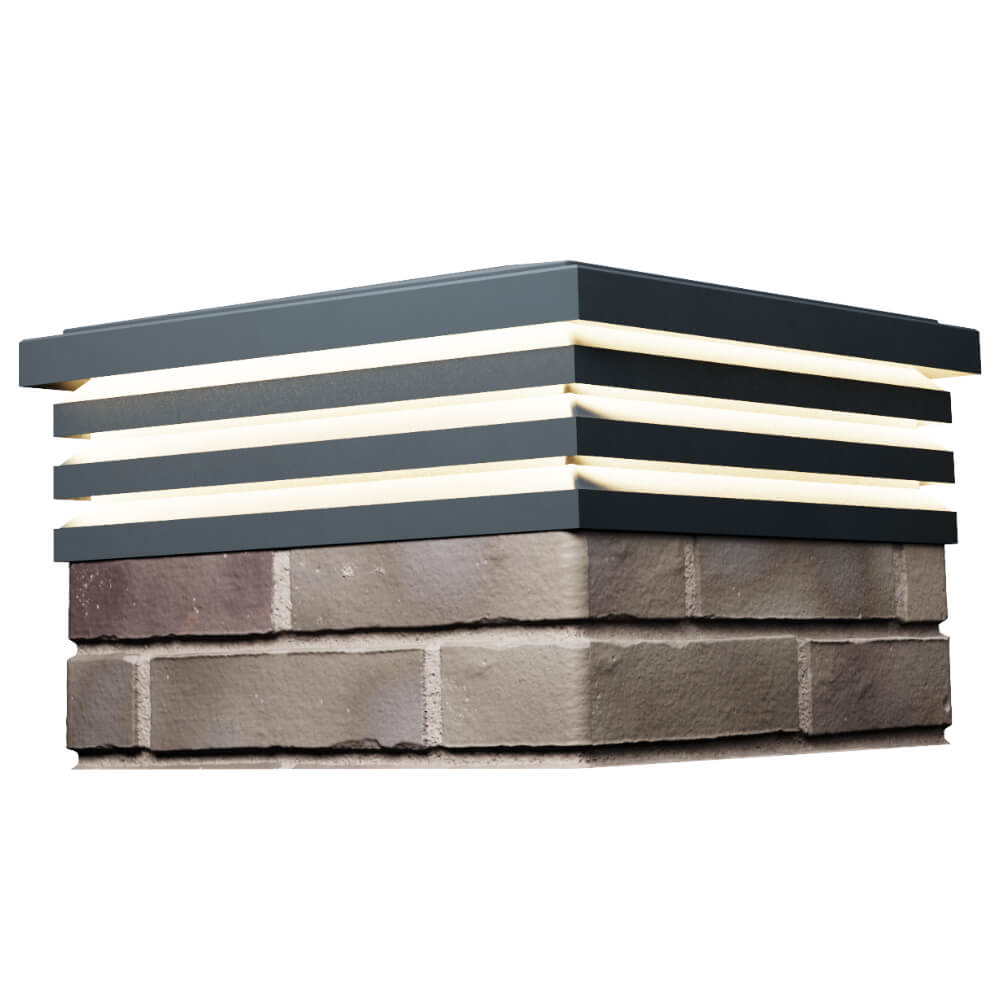 Колпак Zking Бона ХайТек Серый на столб 1.5х1.5 кирпича (385х385мм) с подсветкой в Солнечногорске фото