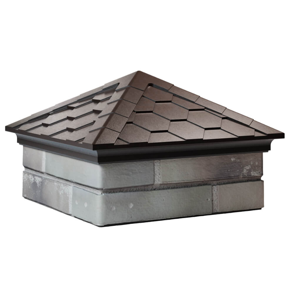 Колпак Zking Эверест Коричневый на столб 1.5х1.5 кирпича (390х390мм) в Солнечногорске фото