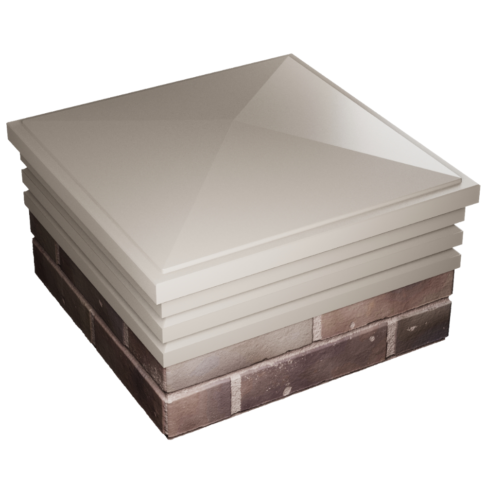 Колпак Zking Бона ХайТек Бежевый на столб 2х2 кирпича (513х513мм) в Солнечногорске фото