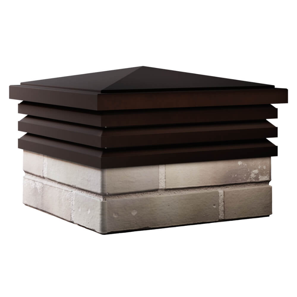 Колпак Zking Бона ХайТек Коричневый на столб 1.5х1.5 кирпича (385х385мм) в Солнечногорске фото