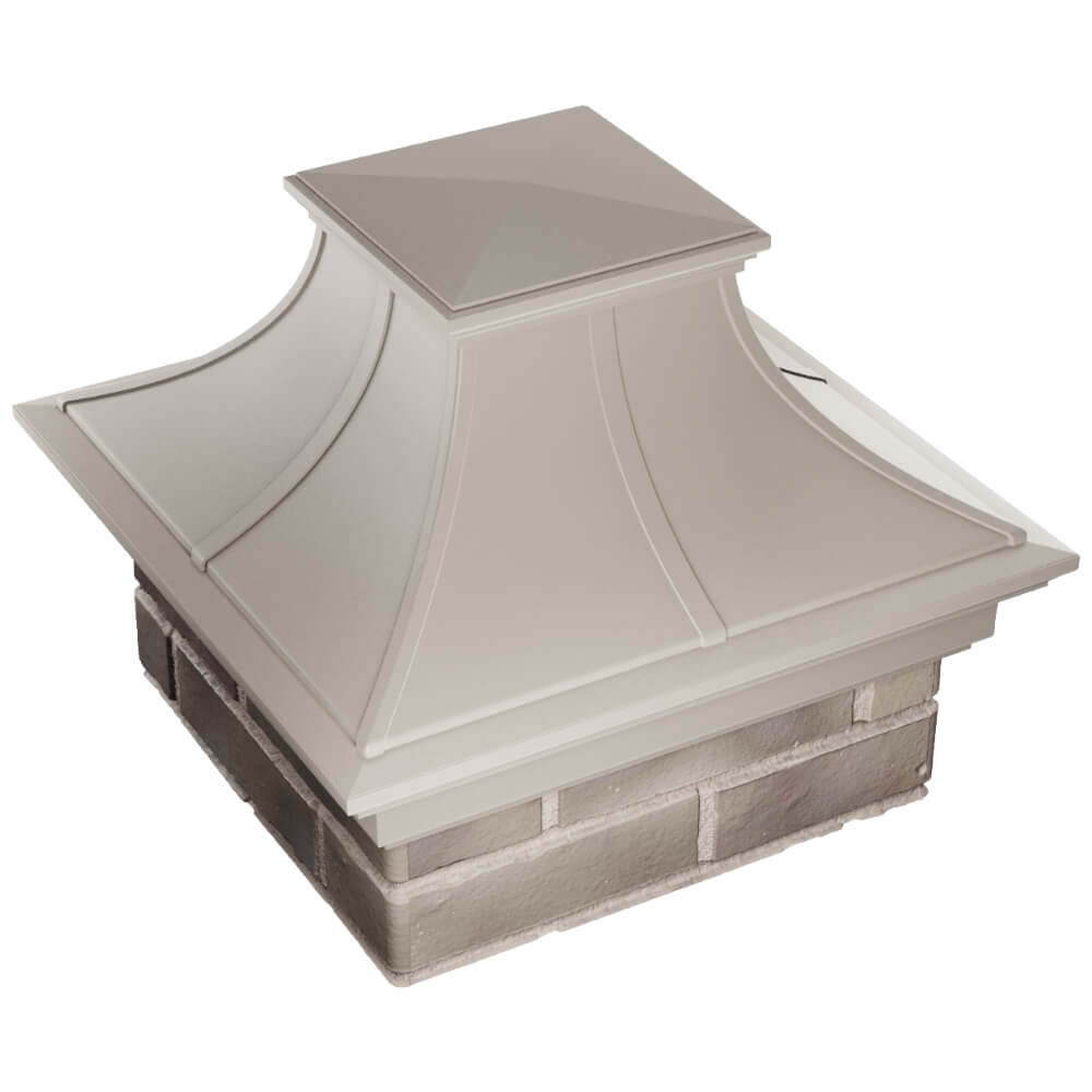 Колпак Zking Монблан Премиум Бежевый на столб 1.5х1.5 кирпича (385х385мм) в Солнечногорске фото